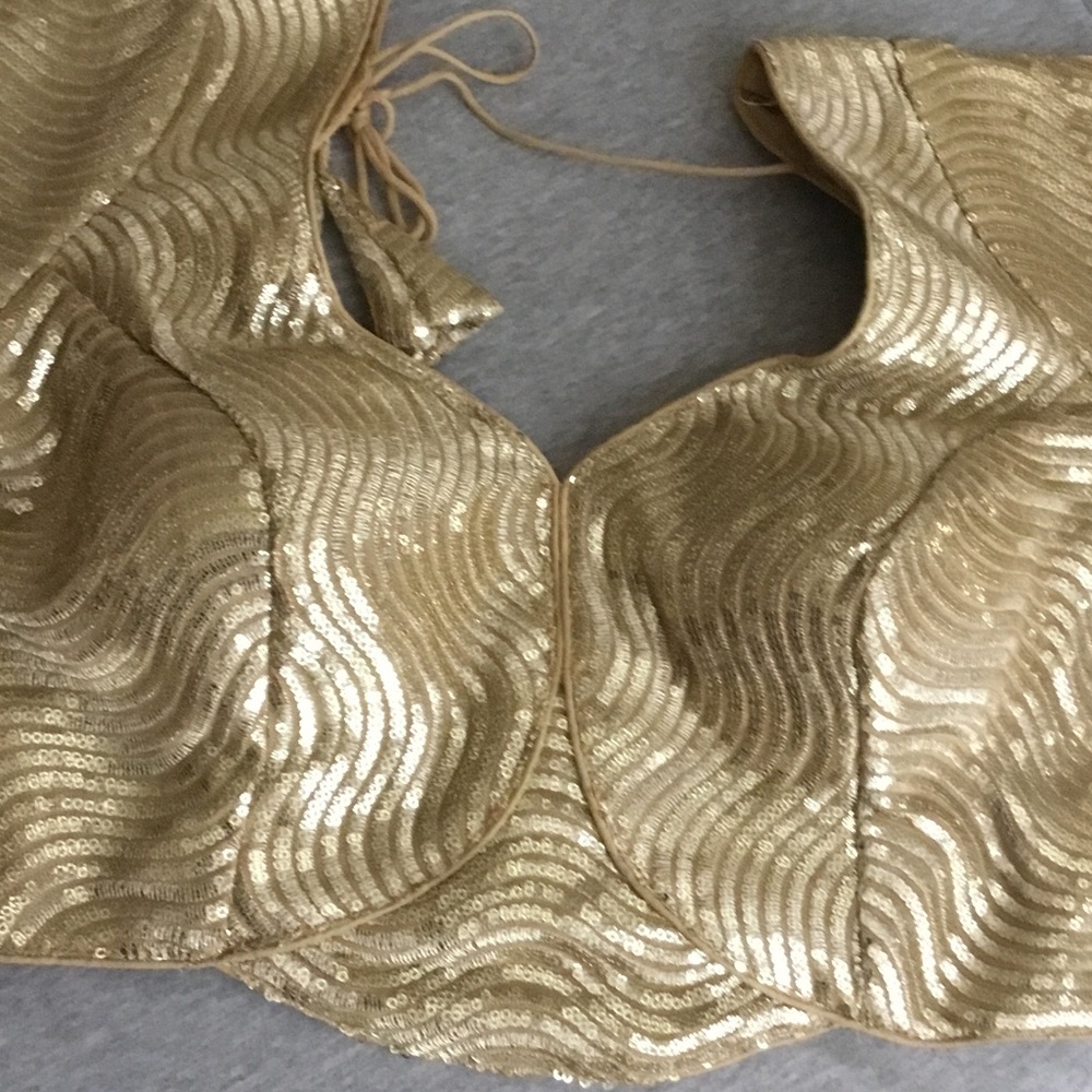 Gold Sequin saree blouse